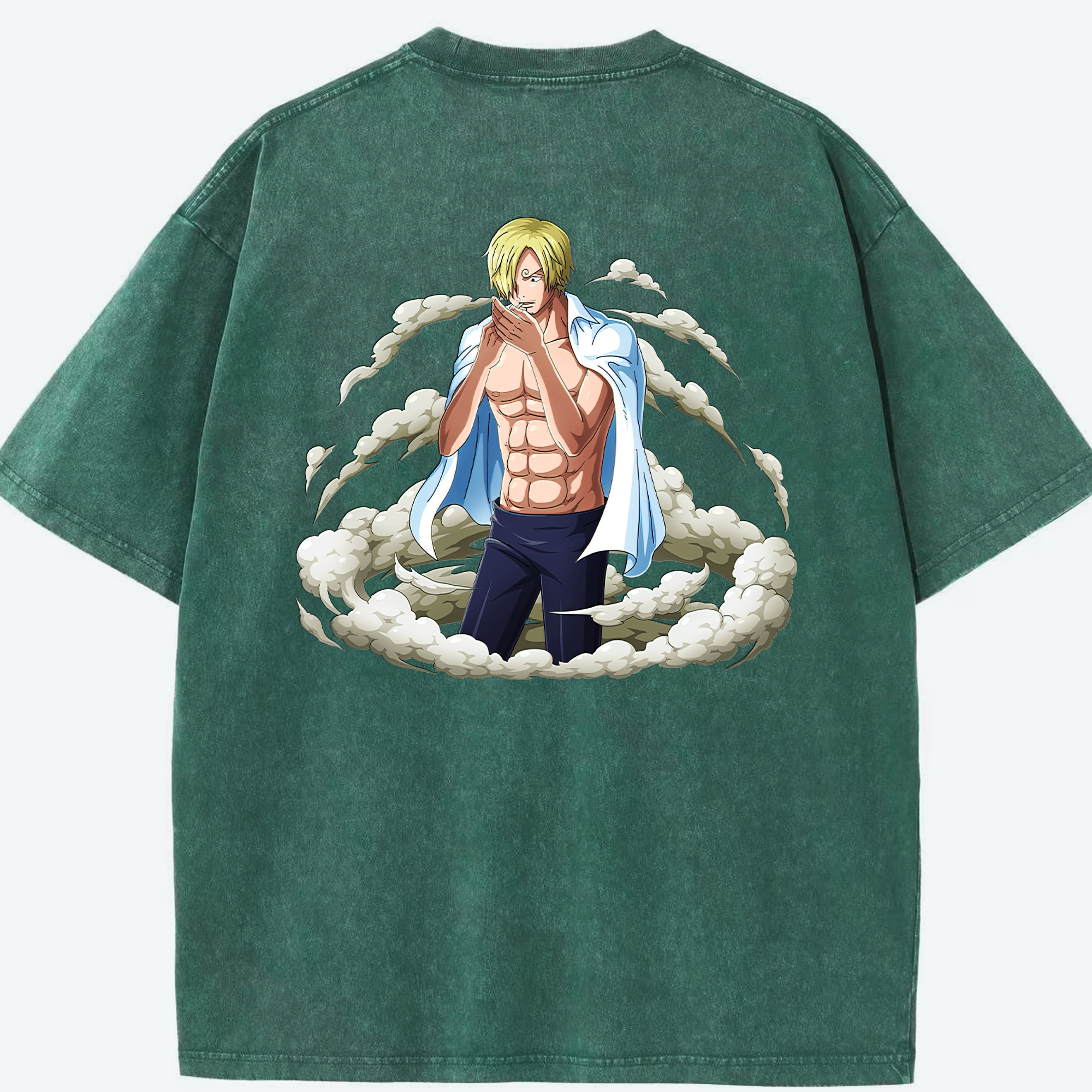 ワンピース サンジ ONE PIECE Sanji 綿100% ヴィンテージ風 半袖Tシャツ（背面プリント）